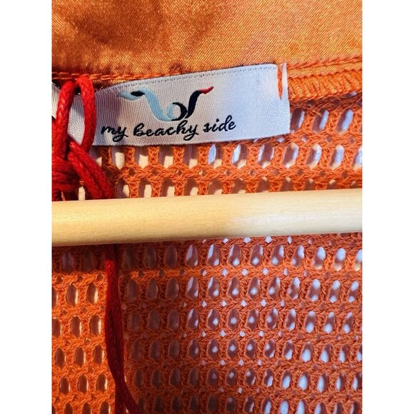 My Beachy Side Camelia Maxi Cover Up Caftan Gold Flame Womens Size Small - Picture 6 of 8